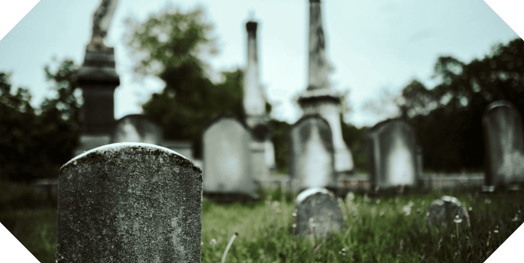 A photograph of a graveyard, remembering those who lost their lives in WW1.